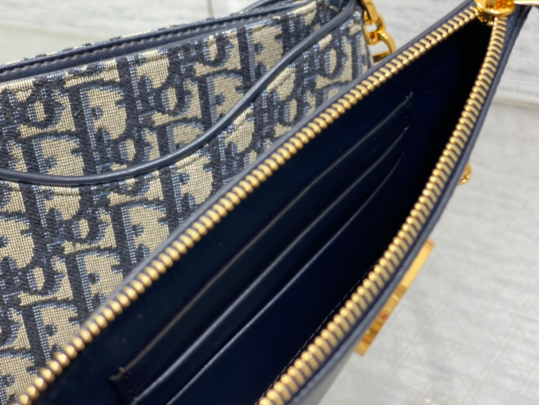 CD Hobo Avenue Bag 21 Dark Blue Black Leather Cotton mysite