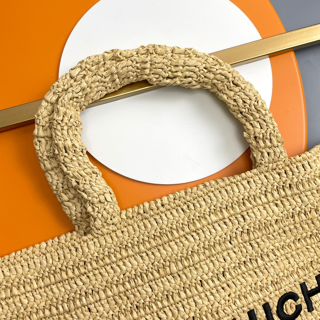 RIVE GAUCHE TOTE BAG 38 IN LIGHT YELLOW RAFFIA mysite