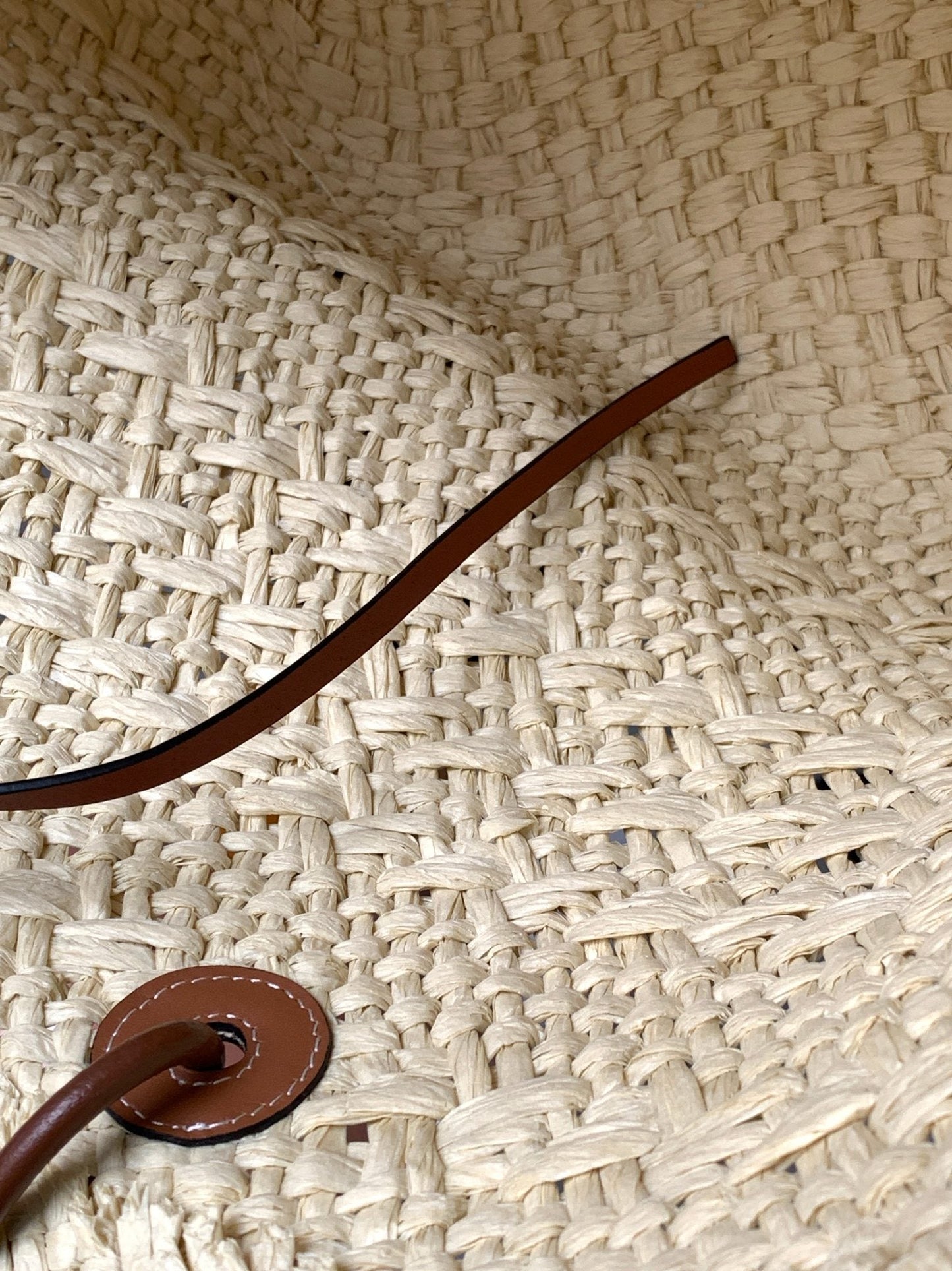 Medium anagram basket bag in iraca palm and calfskin mysite