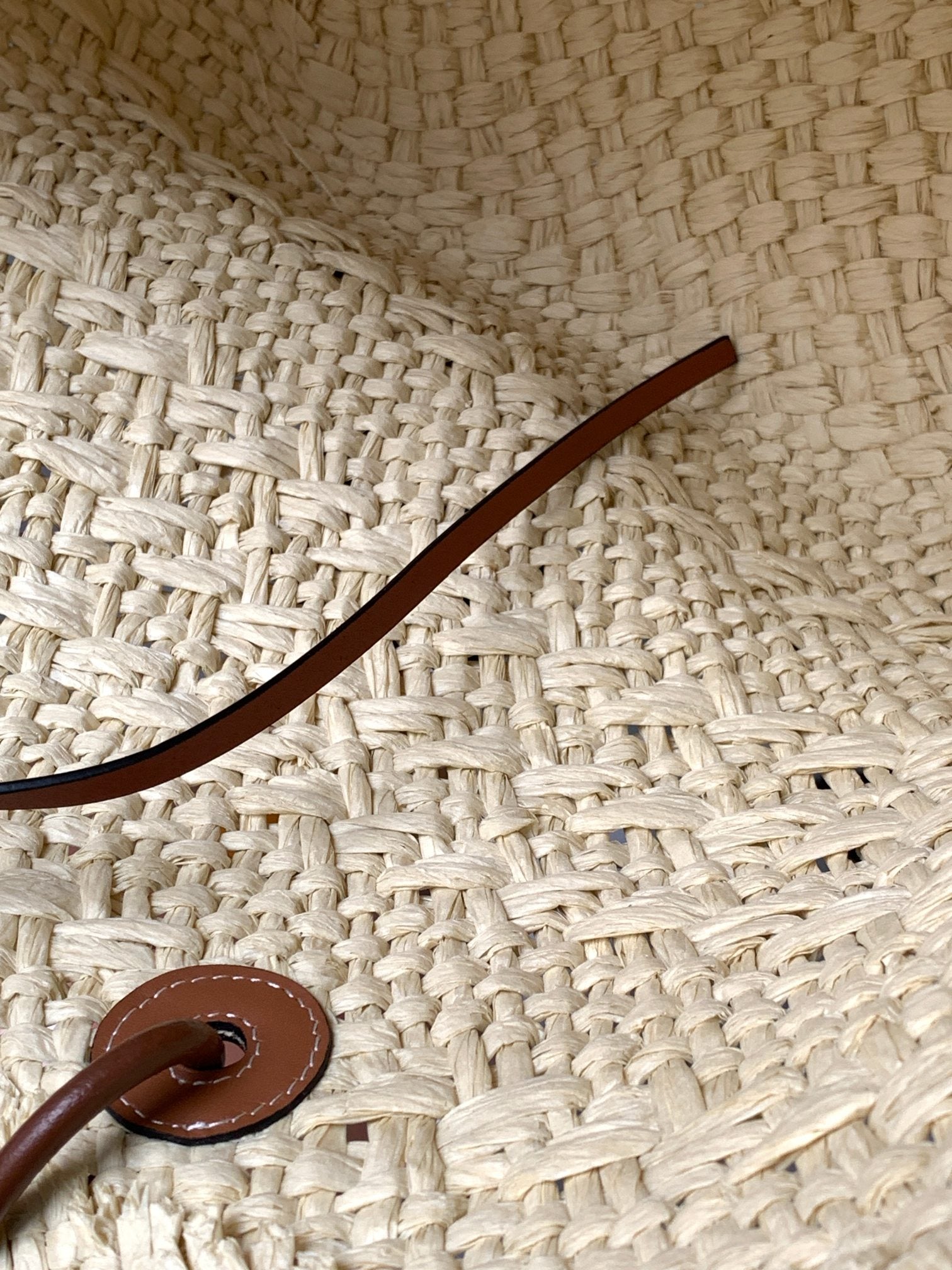 Medium anagram basket bag in iraca palm and calfskin mysite