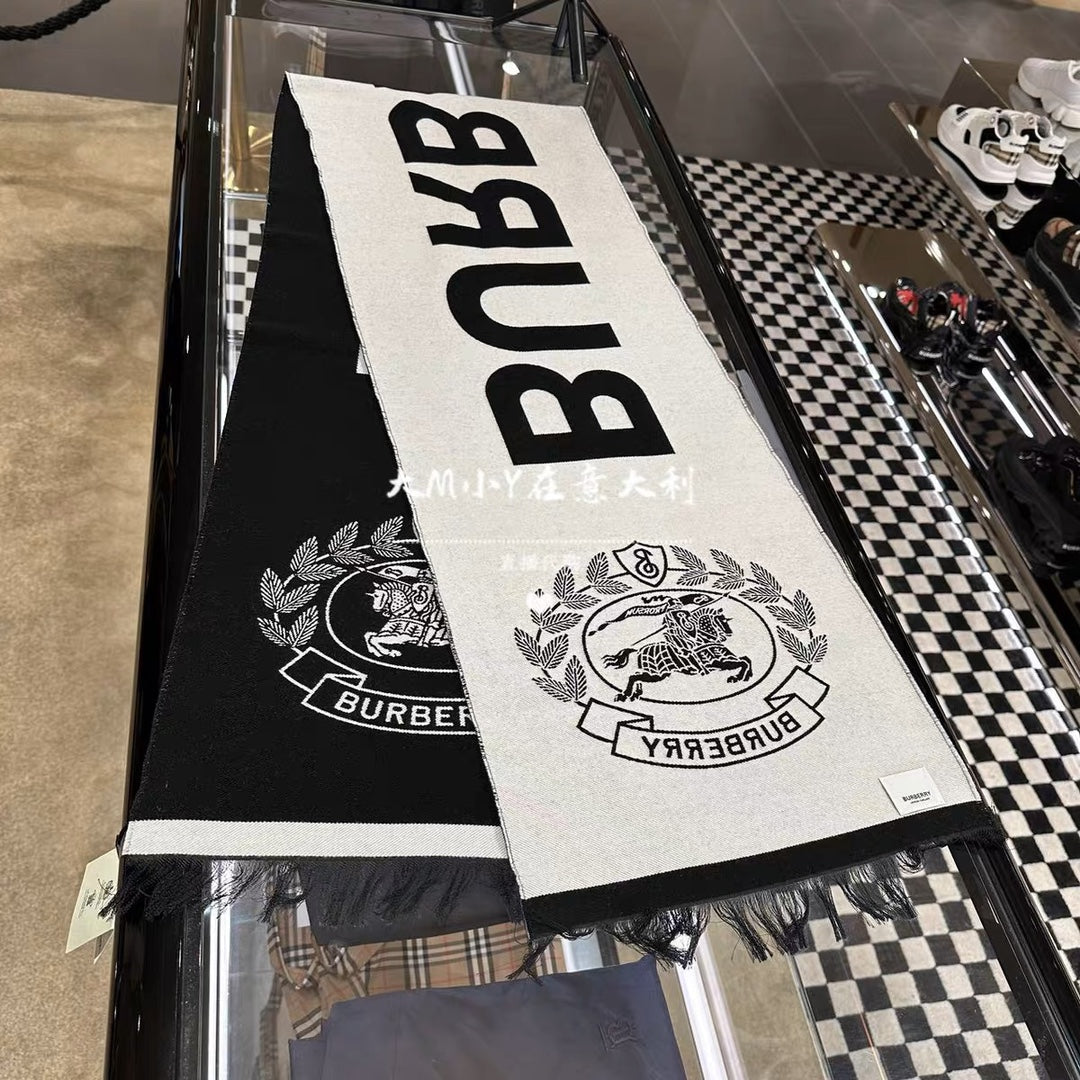 SCARF 180 CM IN BLACK MIX WHITE CASHMERE 394797 mysite