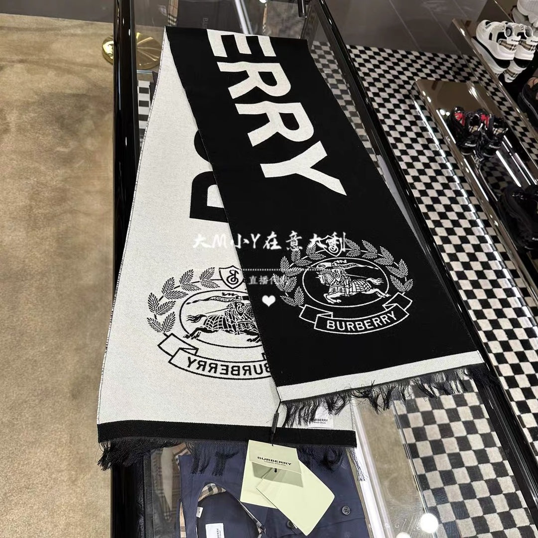 SCARF 180 CM IN BLACK MIX WHITE CASHMERE 394797 mysite