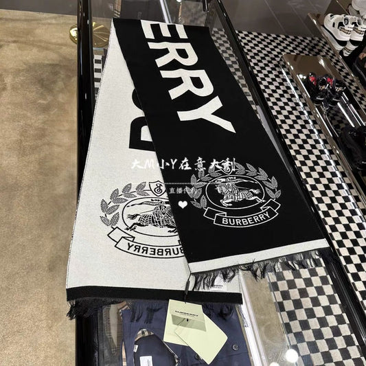 SCARF 180 CM IN BLACK MIX WHITE CASHMERE 394797 mysite