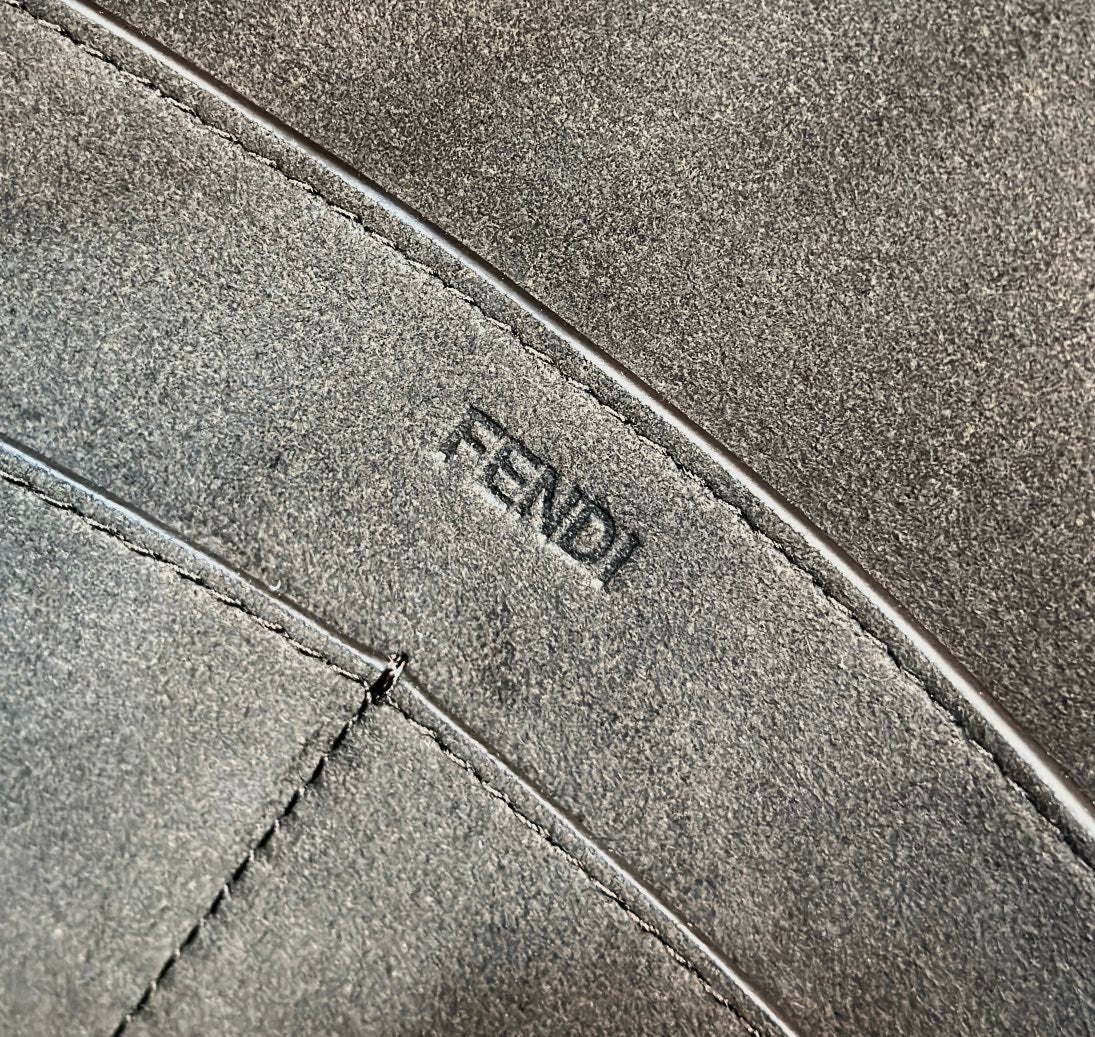 FENDI ORIGAMI MEDIUM 27 BROWN MIX BLACK FF JACQUARD FABRIC BAG mysite