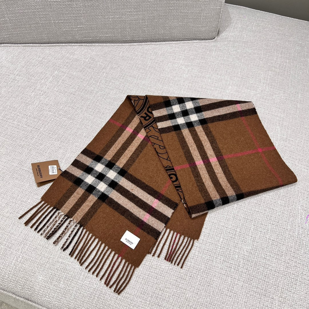 SCARF 168 CM IN CHOCOLATE BROWN CASHMERE 410086 mysite