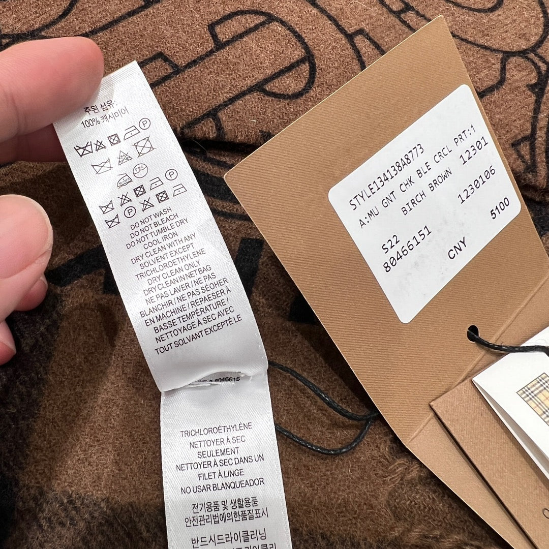 SCARF 168 CM IN CHOCOLATE BROWN CASHMERE 410086 mysite