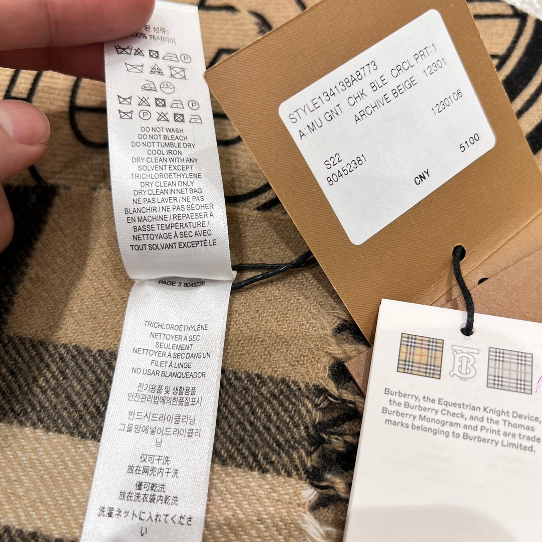 SCARF 168 CM IN CAMEL BEIGE CASHMERE 410088 mysite