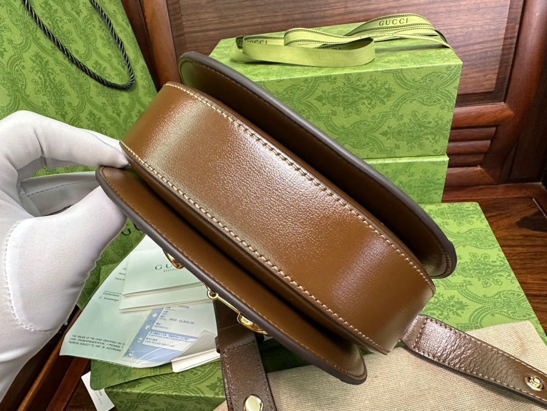 GG 18 HORSEBIT 1955 MINI BAG BEIGE CANVAS AND EBONY CALFSKIN mysite