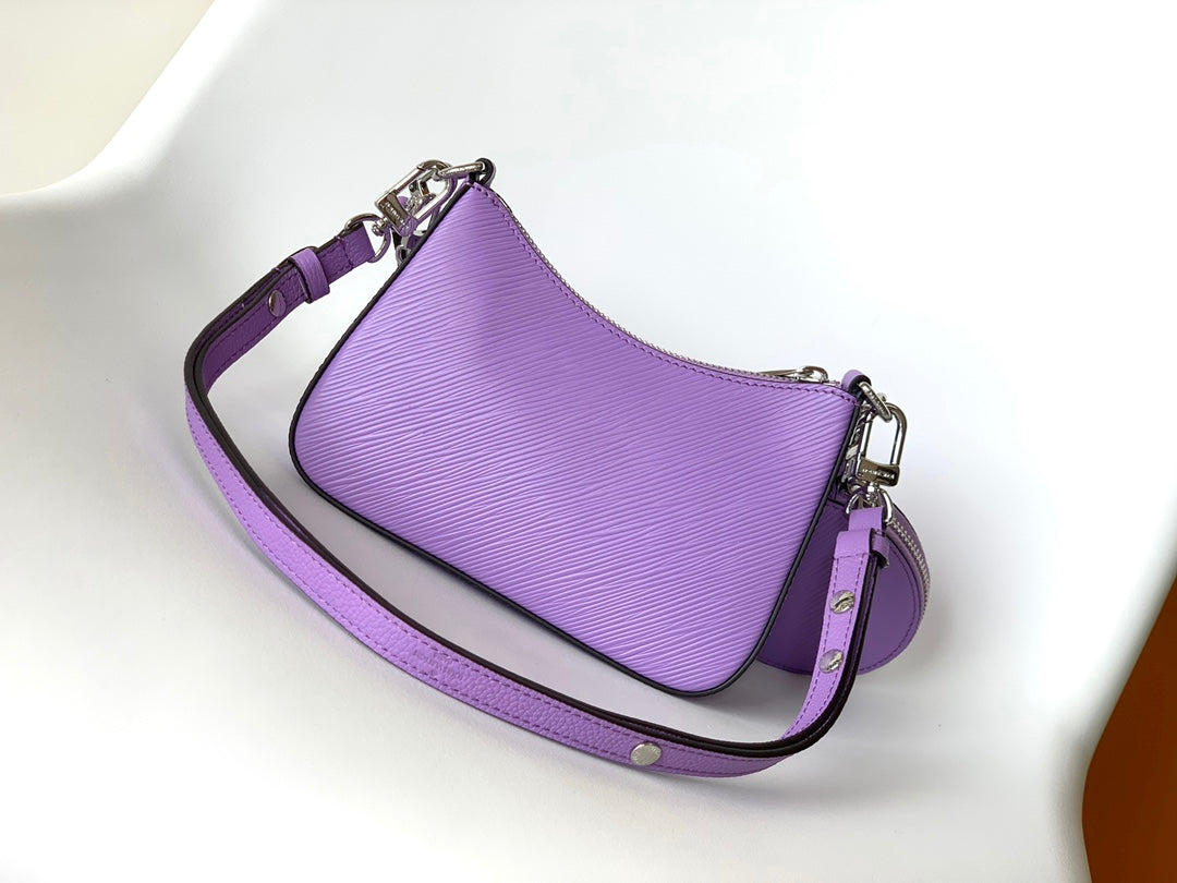 LV Marellini 19cm Purple Epi Grain Cowhide Metal HW mysite