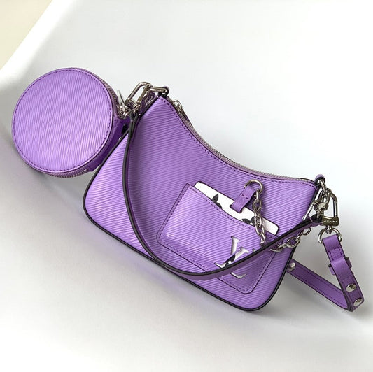 LV Marellini 19cm Purple Epi Grain Cowhide Metal HW mysite