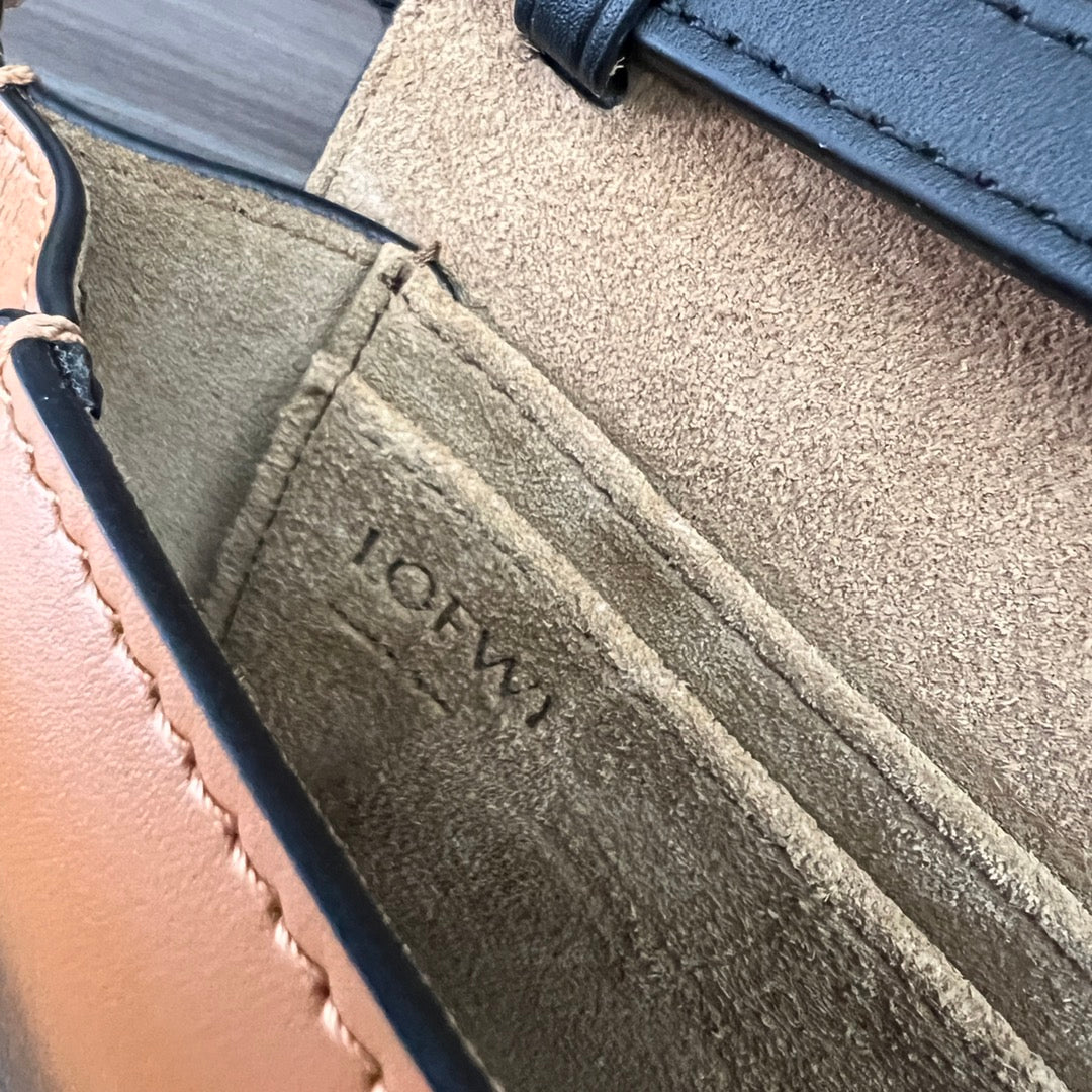 Mini Gate Dual bag in soft calfskin and jacquard Black and Tan smooth caflskin mysite