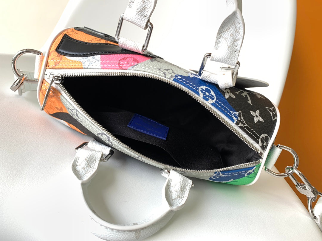 LV M46701 Keepall Bandoulière 25 Multicolor Monogram Canvas & Cowhide mysite