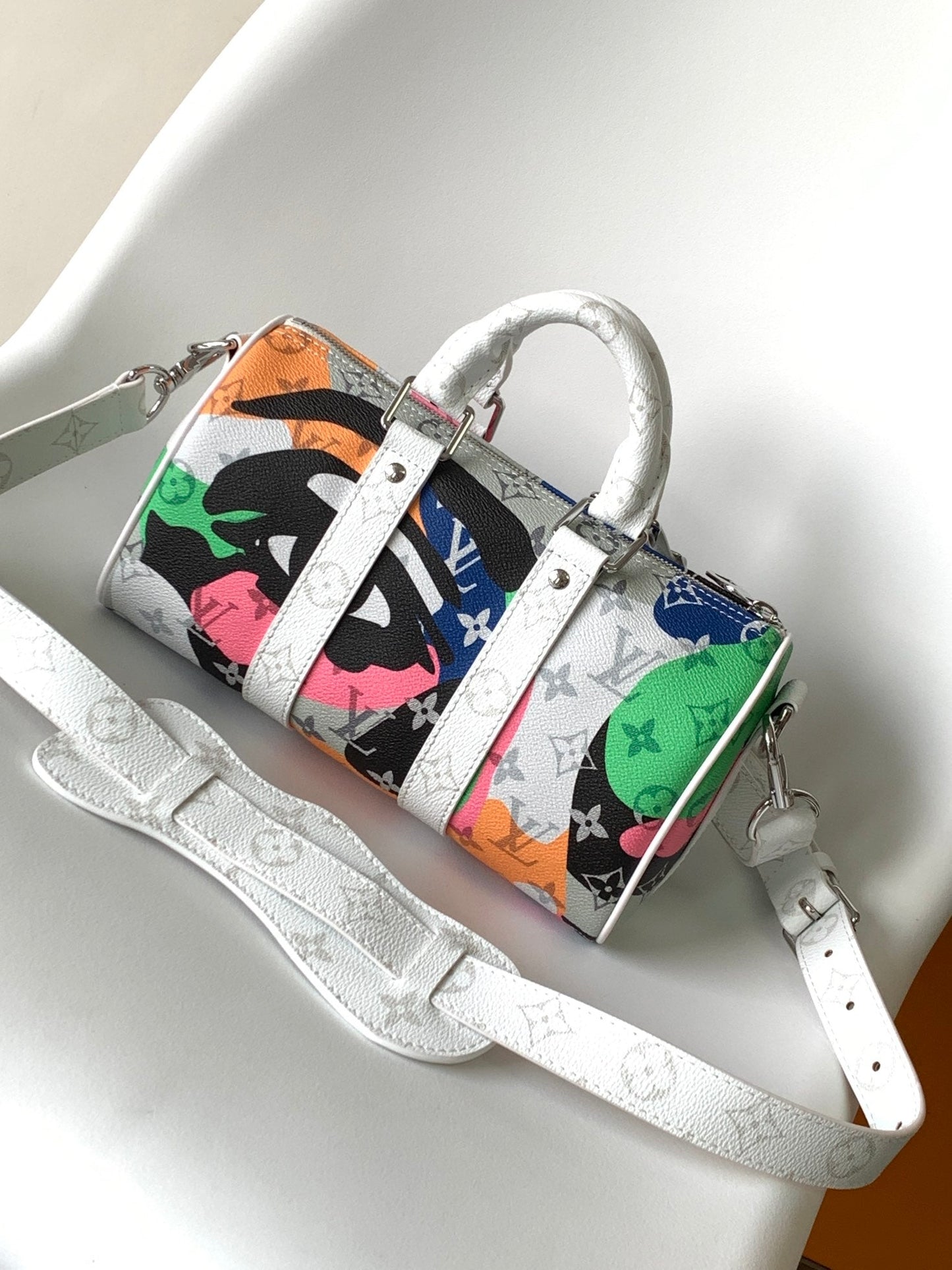 LV M46701 Keepall Bandoulière 25 Multicolor Monogram Canvas & Cowhide mysite