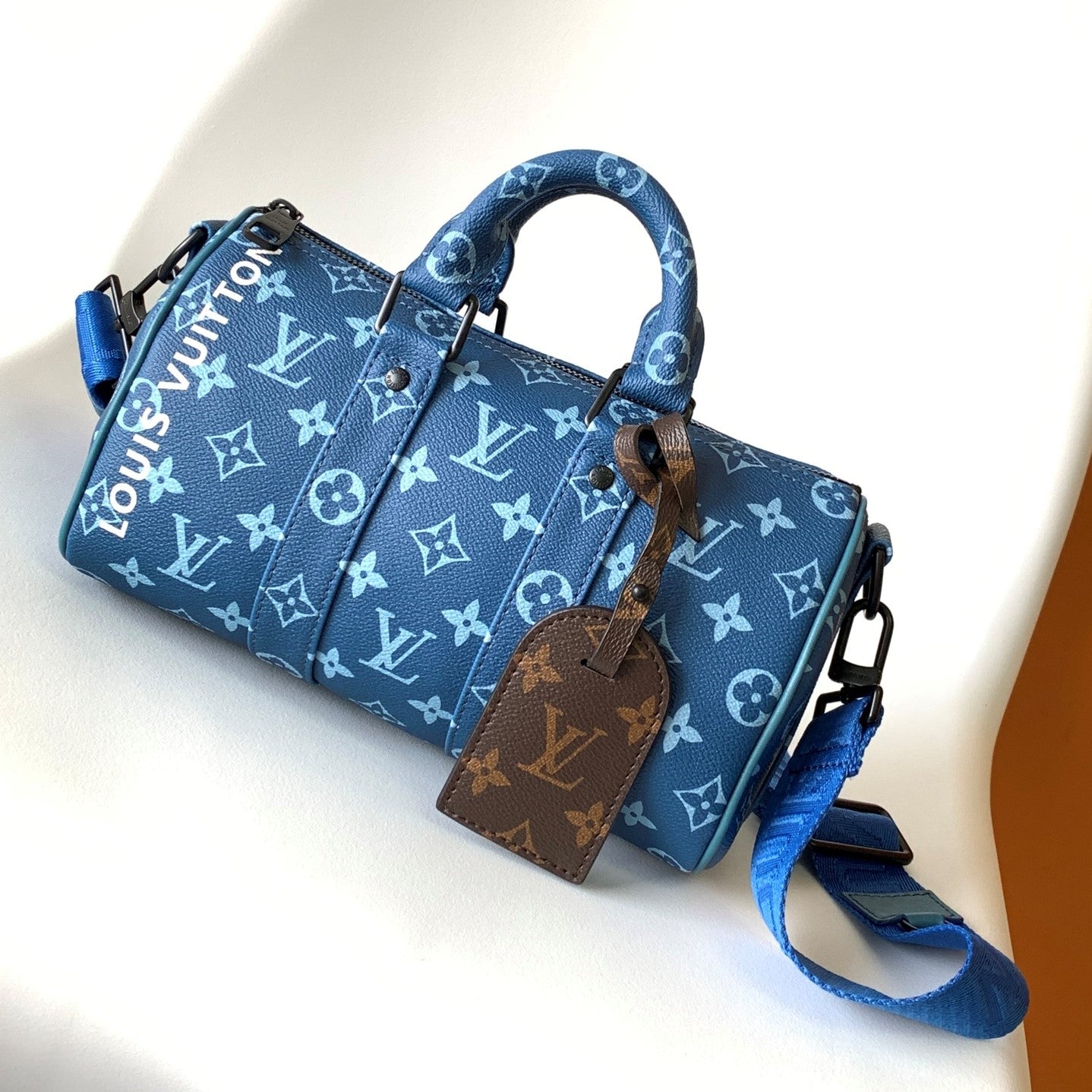 LV 21s Keepall Bandoulière 25 Blue Monogram Canvas & Cowhide mysite