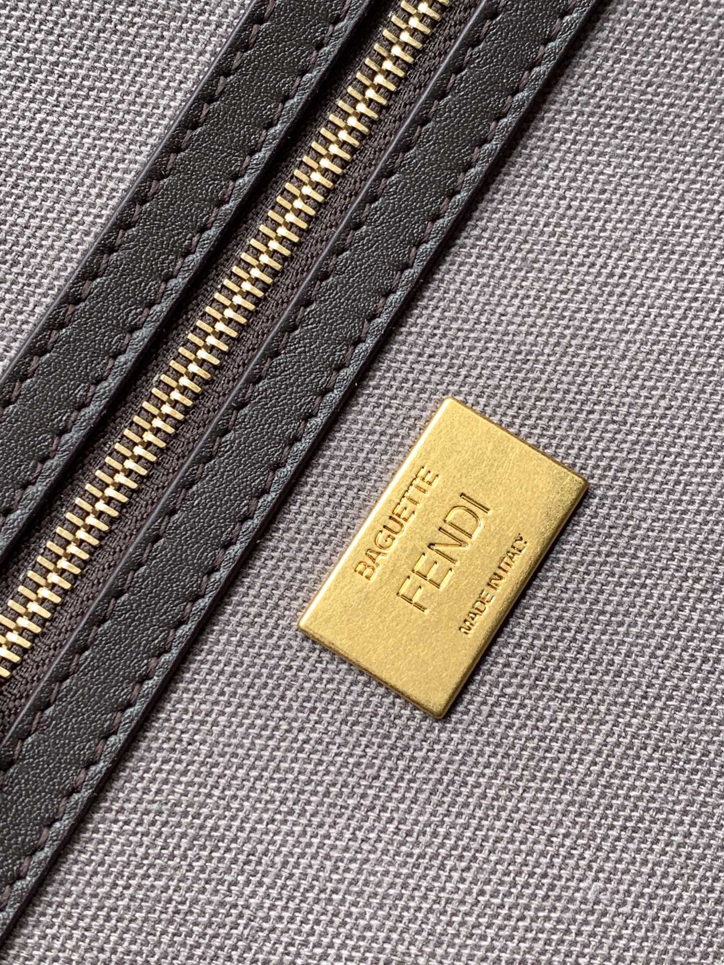 Fend Baguette Brown and Multicolour Canvas Bag 27 with FF Embroidery Ghw mysite