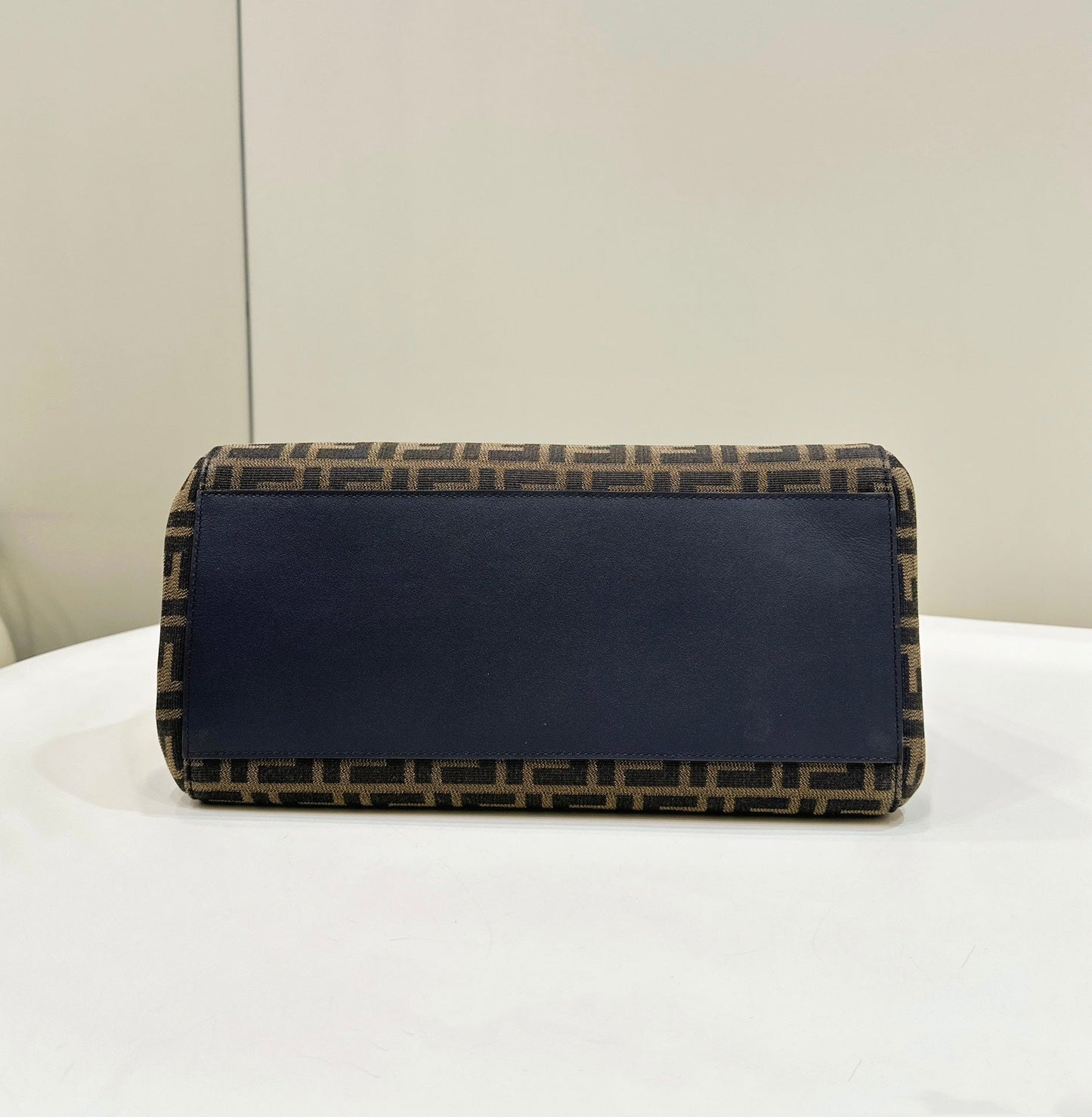 FENDI ORIGAMI LARGE 33 BROWN MIX BLACK FF JACQUARD FABRIC BAG mysite