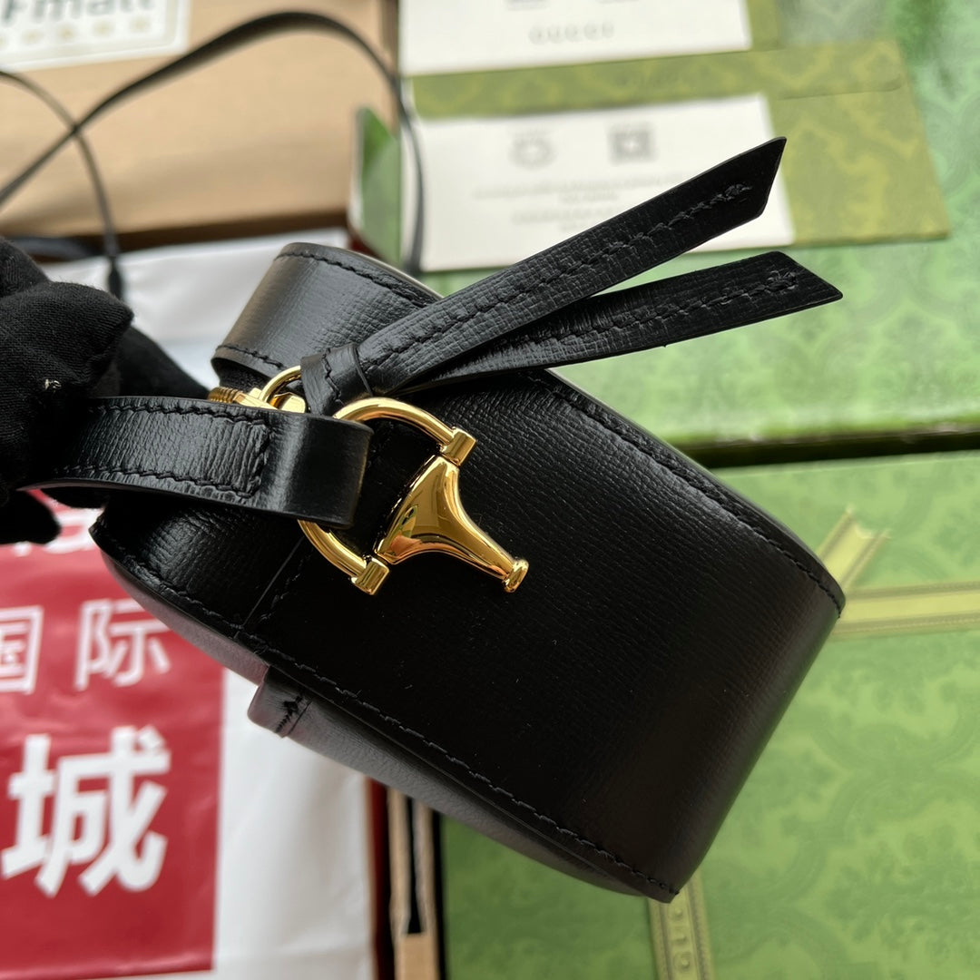 Gucci Horsebit 1995 Small Bag Black Leather 240124 mysite