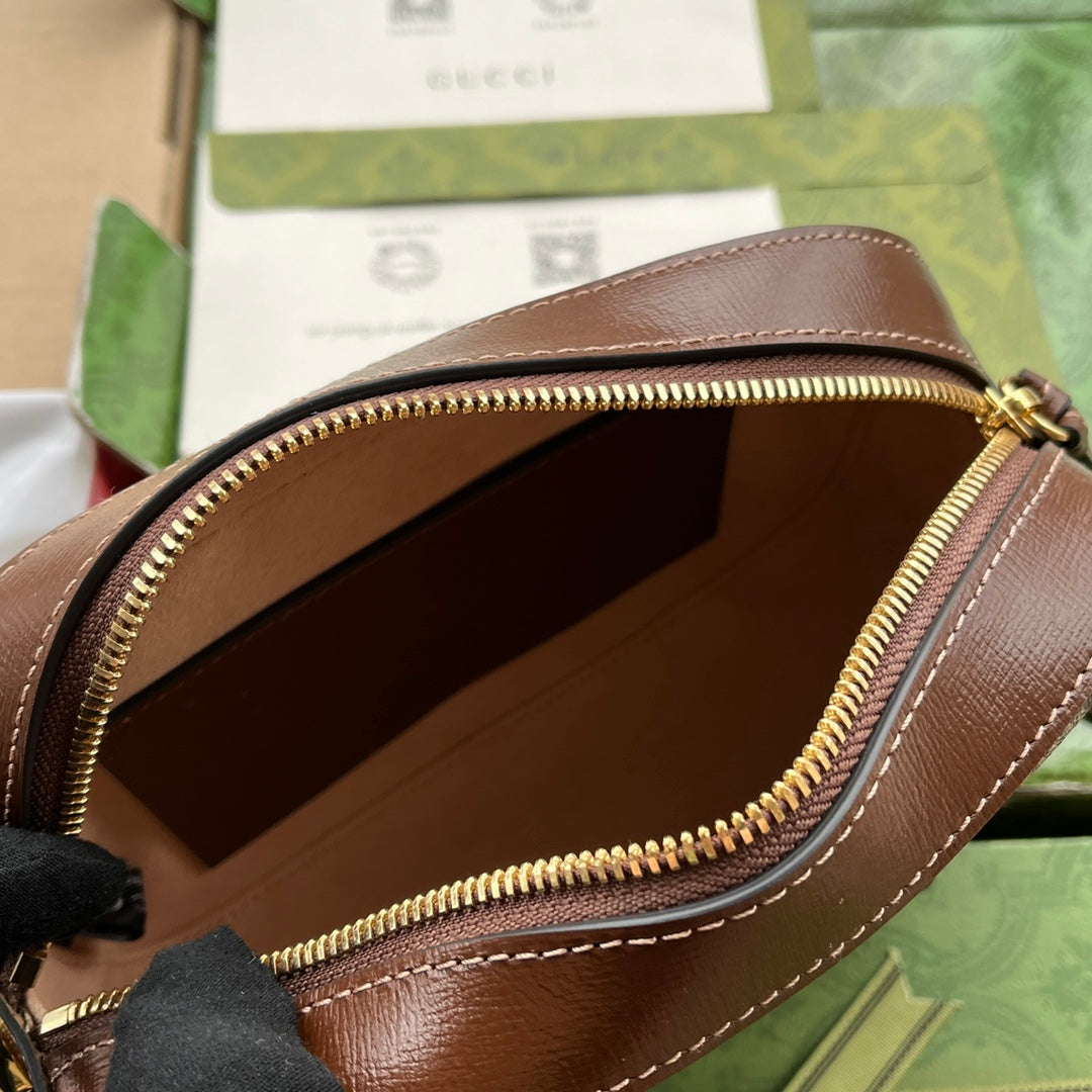 Gucci Horsebit 1995 Small Bag Brown mix Beige Leather 240125 mysite