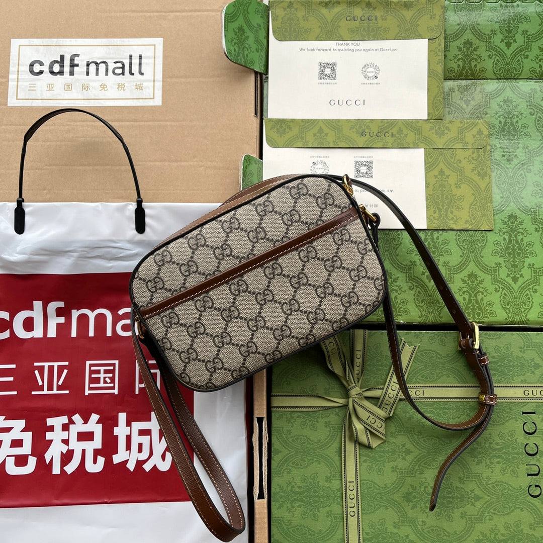 Gucci Horsebit 1995 Small Bag Brown mix Beige Leather 240125 mysite