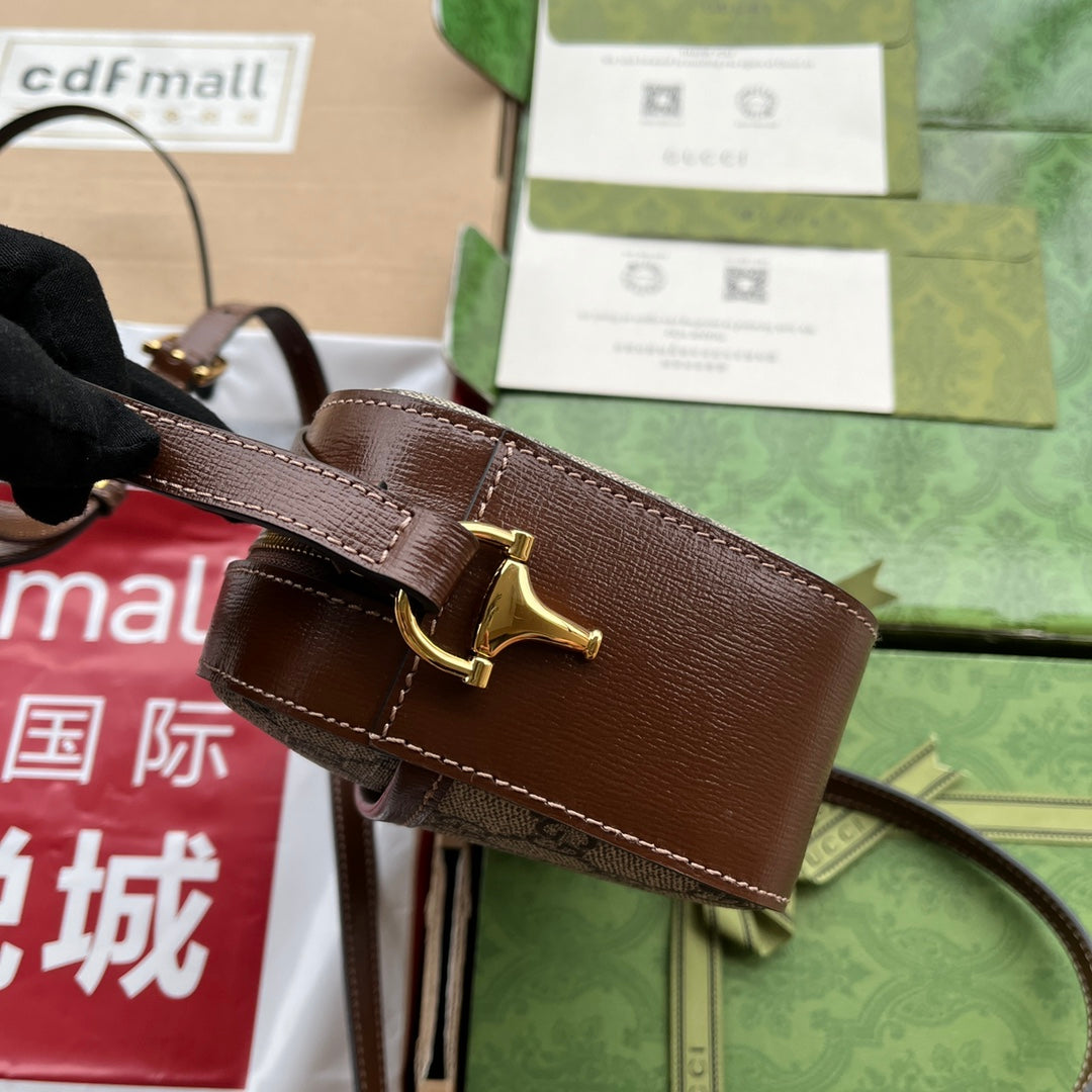 Gucci Horsebit 1995 Small Bag Brown mix Beige Leather 240125 mysite