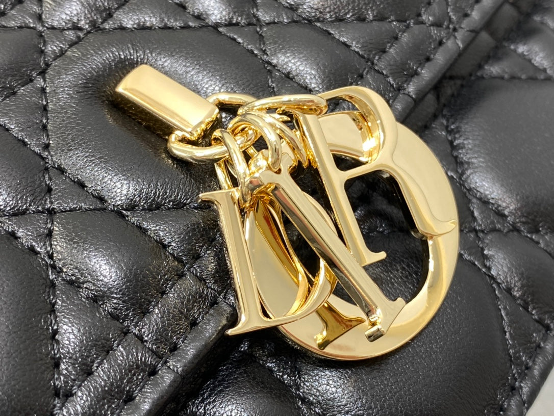 MISS CD TOP HANDLE 24CM BLACK LAMBSKIN mysite