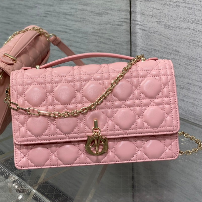 MISS CD TOP HANDLE 24CM PINK LAMBSKIN mysite