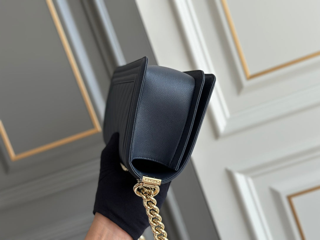 boy medium 25 dark blue chevron caviar ghw mysite