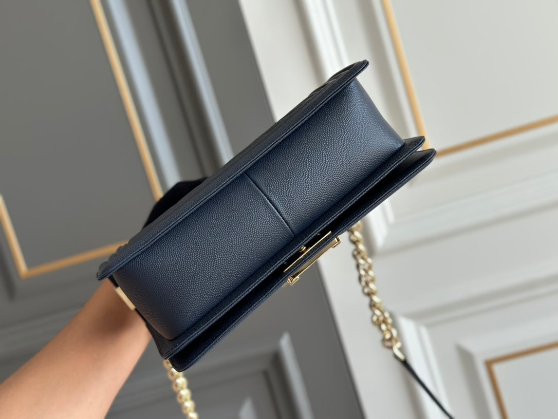 boy medium 25 dark blue chevron caviar ghw mysite