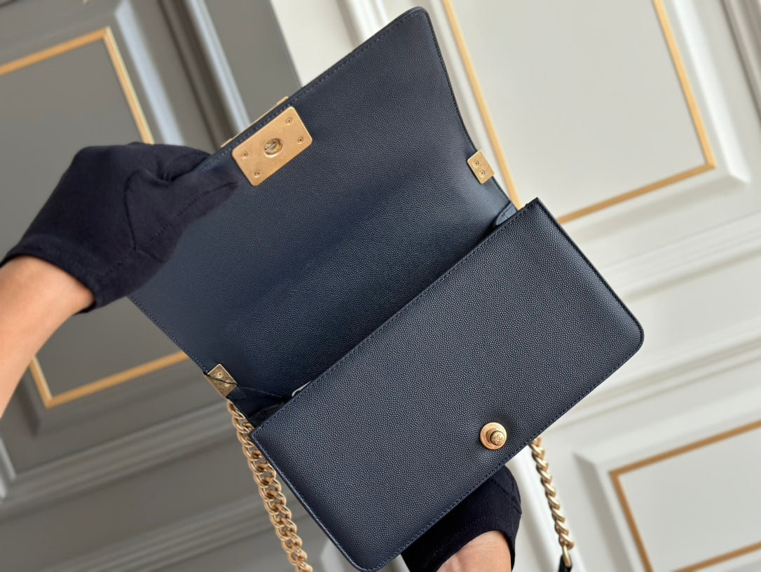 boy medium 25 dark blue chevron caviar aged ghw mysite