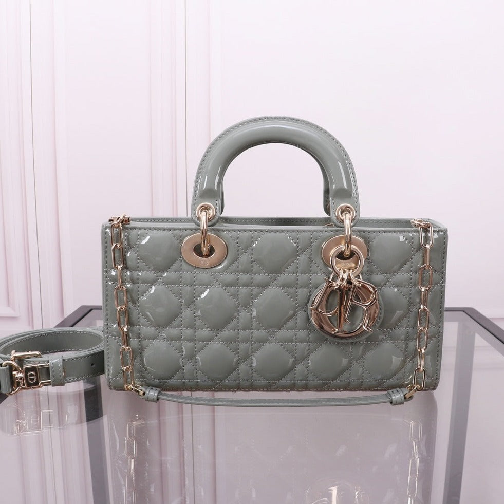 MEDIUM LADY D-JOY 26 ROCK GRAY LAMBSKIN mysite