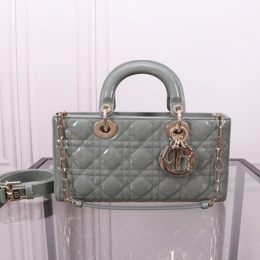 MEDIUM LADY D-JOY 26 ROCK GRAY LAMBSKIN mysite