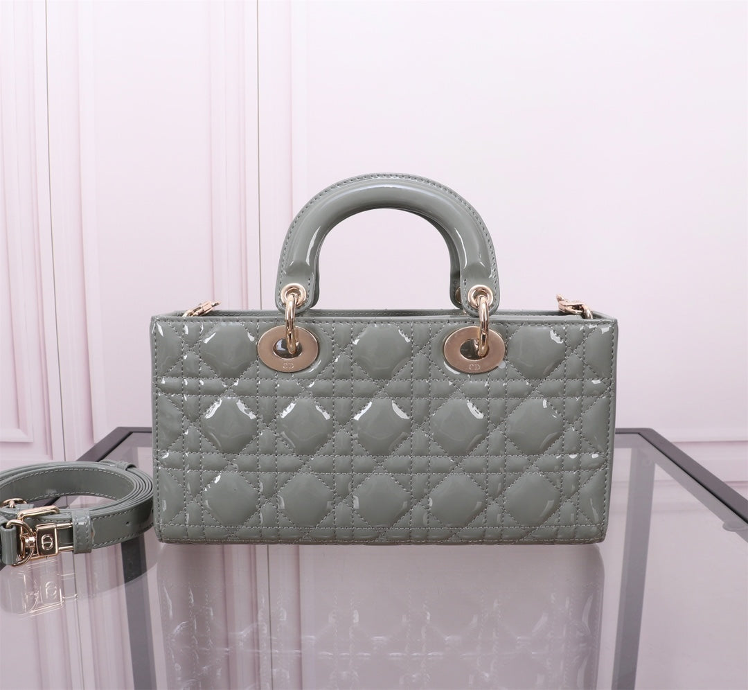 MEDIUM LADY D-JOY 26 ROCK GRAY LAMBSKIN mysite