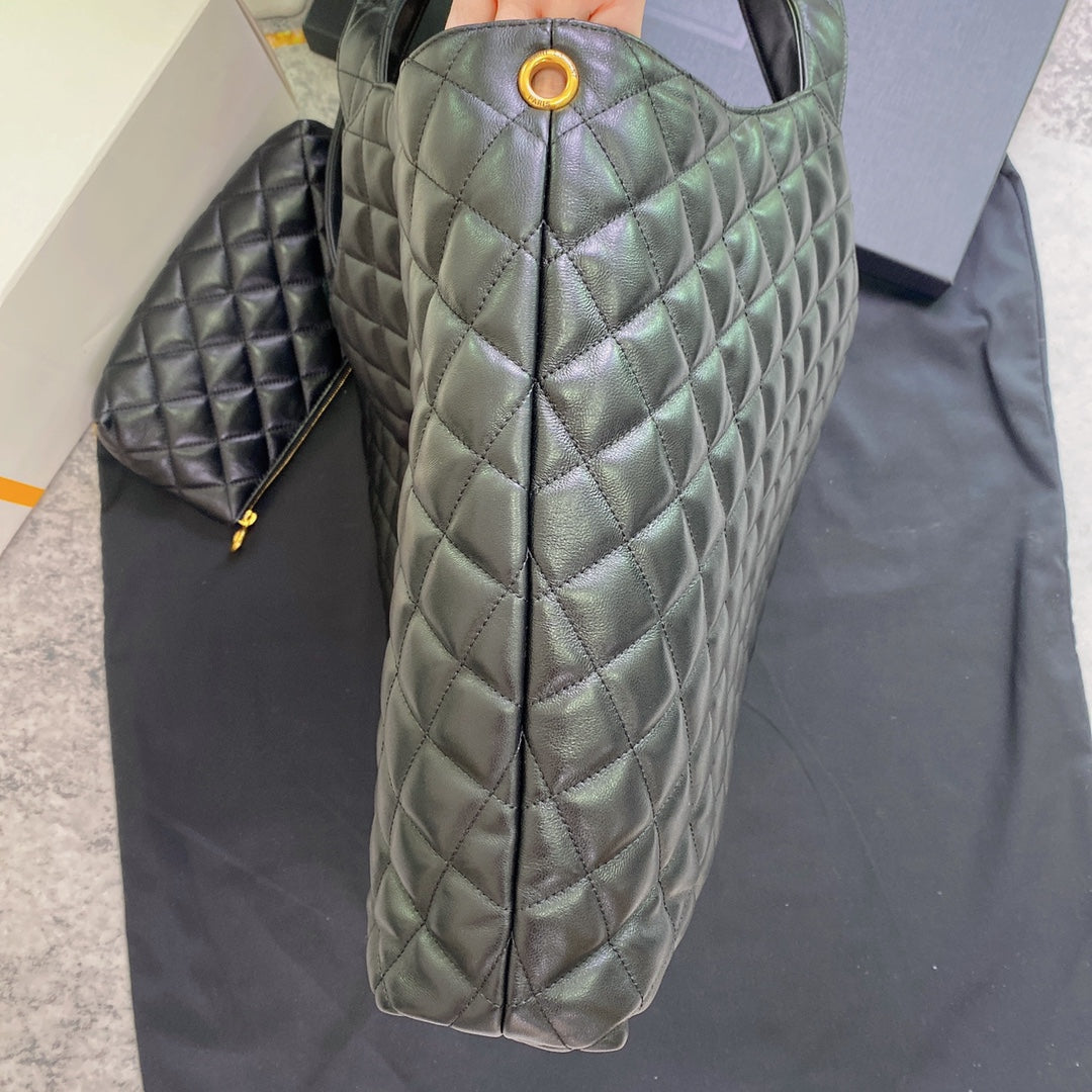ICARE MAXI 58 SHOPPING BAG BLACK QUILTED LAMBSKIN mysite