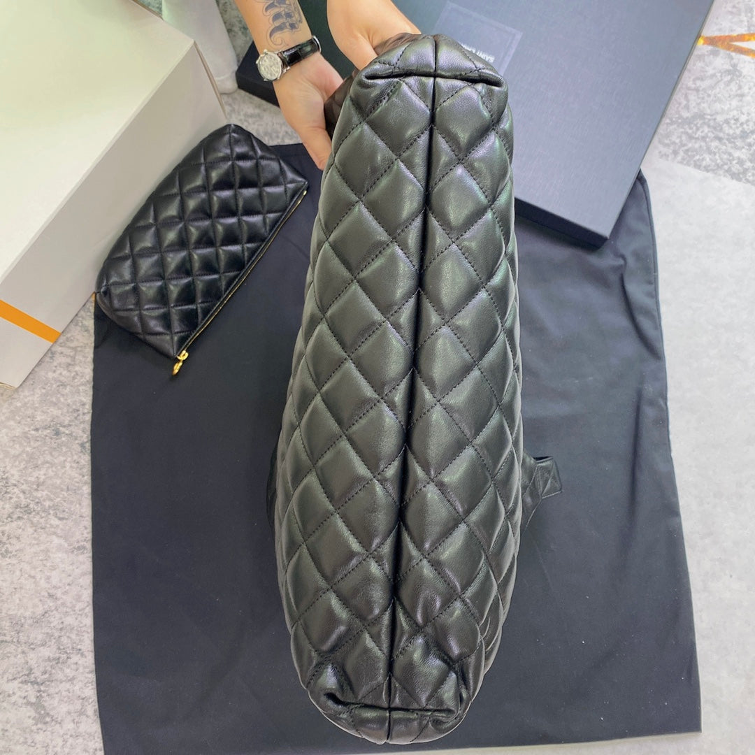 ICARE MAXI 58 SHOPPING BAG BLACK QUILTED LAMBSKIN mysite