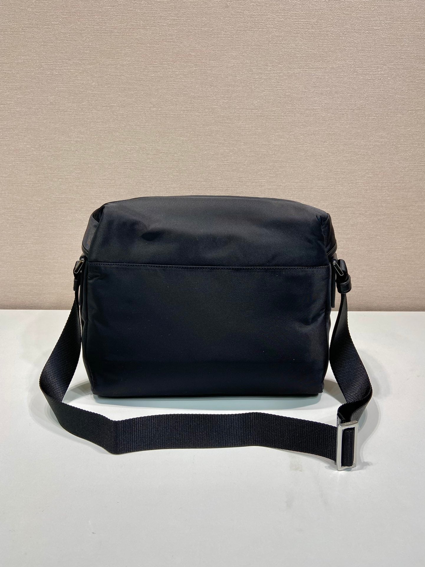 CROSSBODY BAG 29 IN BLACK RE-NYLON AND CALFSKIN TRIM mysite
