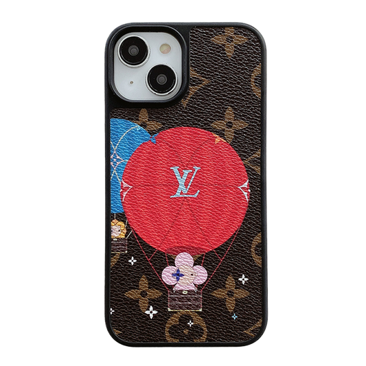 Lou Balloon & Heart Leather iPhone Case mysite