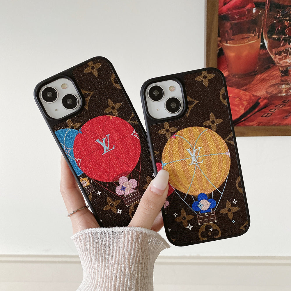 Lou Balloon & Heart Leather iPhone Case mysite