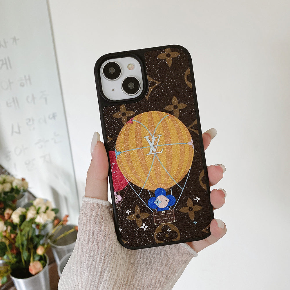 Lou Balloon & Heart Leather iPhone Case mysite