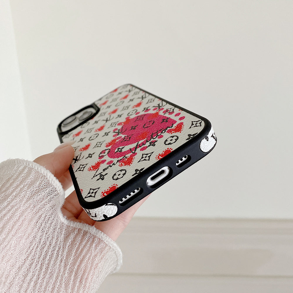 Lou Balloon & Heart Leather iPhone Case mysite