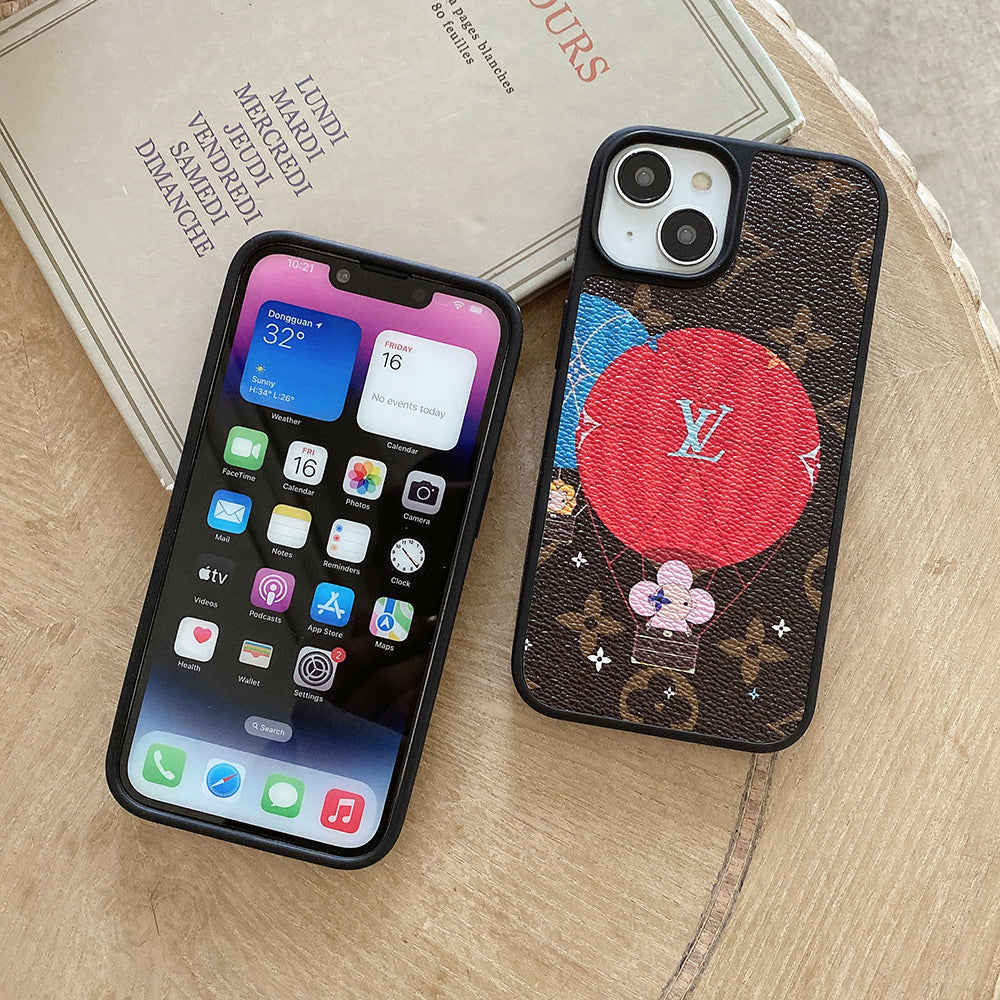 Lou Balloon & Heart Leather iPhone Case mysite