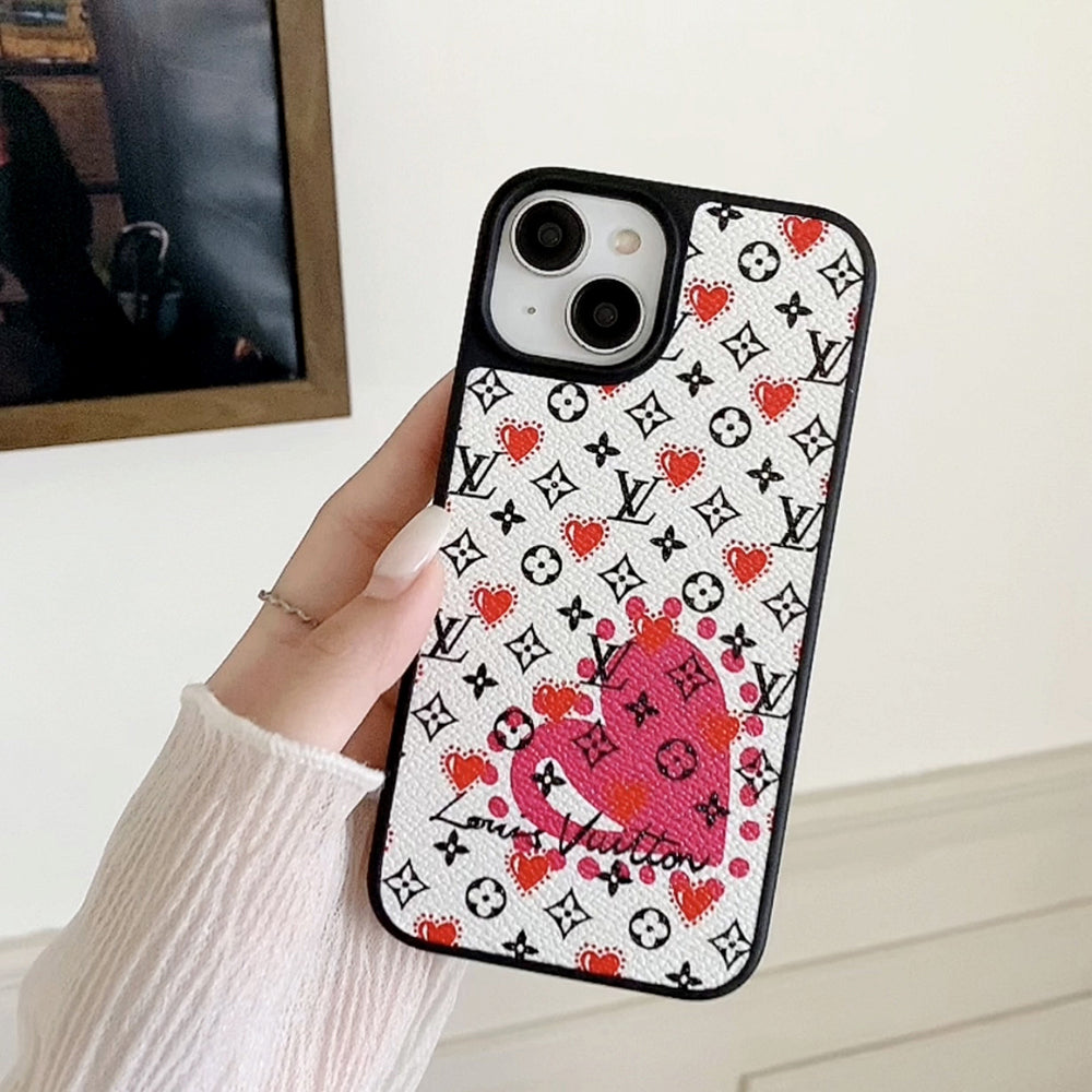 Lou Balloon & Heart Leather iPhone Case mysite