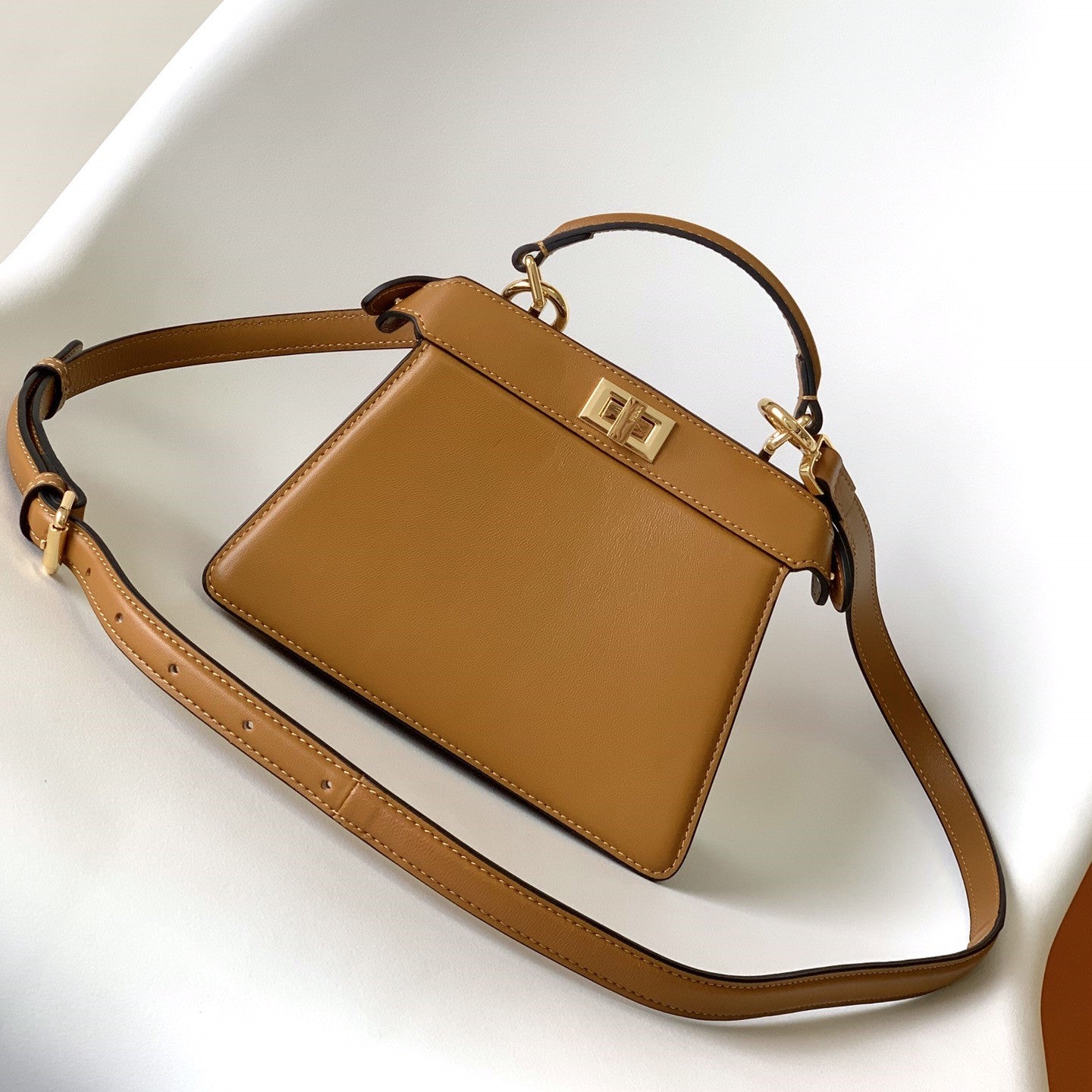 Peekaboo ISeeU Petite 20 Bag Tan Lambskin Ghw mysite