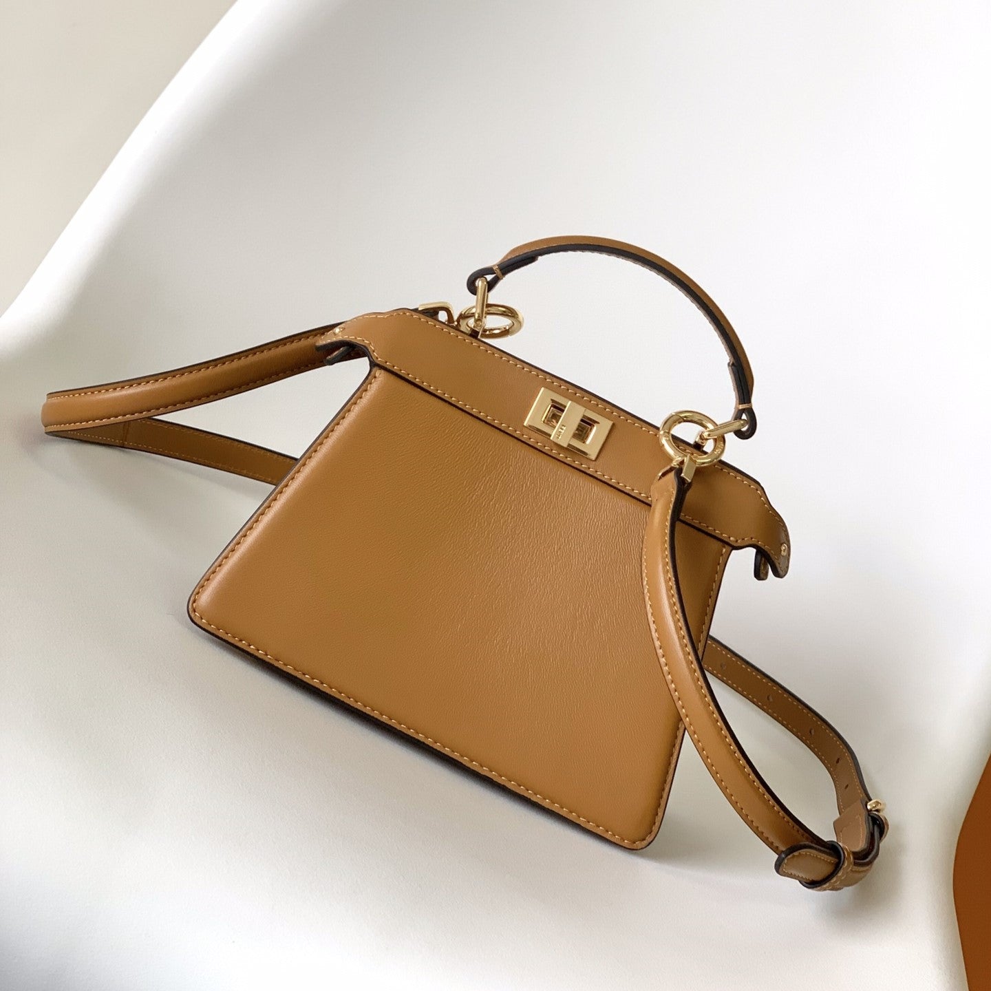 Peekaboo ISeeU Petite 20 Bag Tan Lambskin Ghw mysite