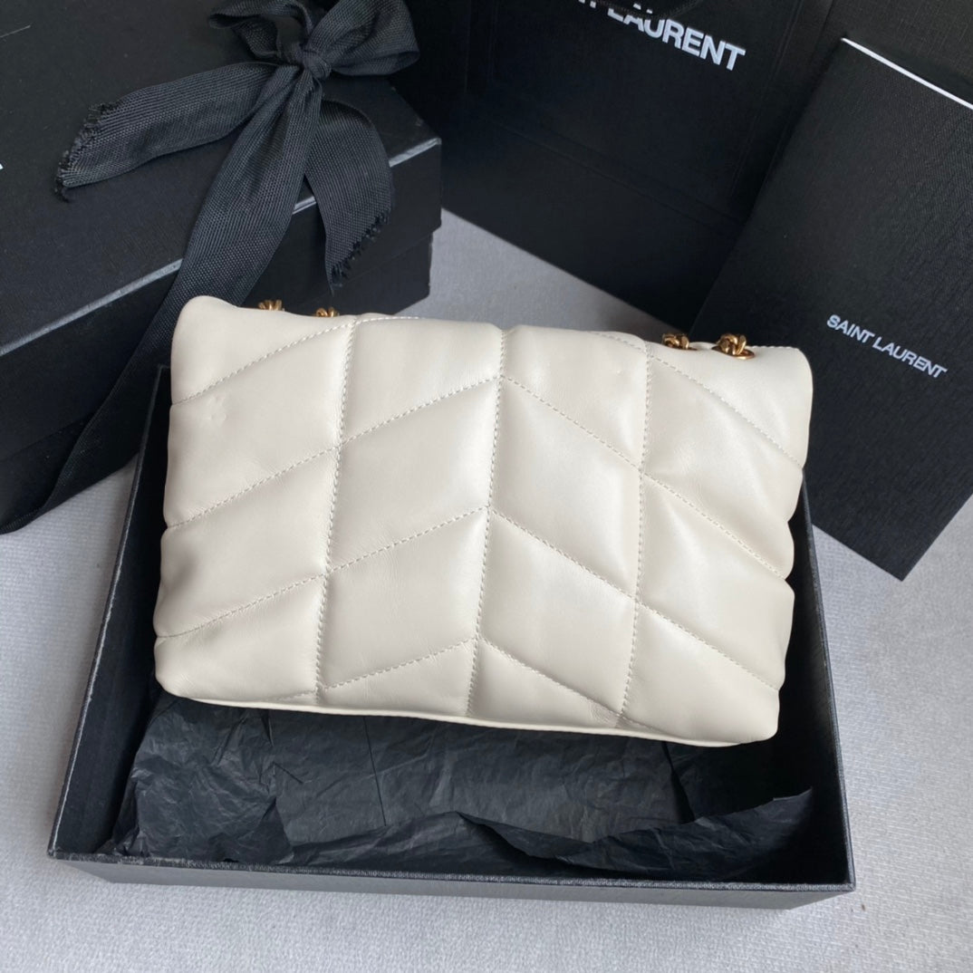 LOULOU MINI 23 WHITE QUILTED GOLD HARDWARE mysite