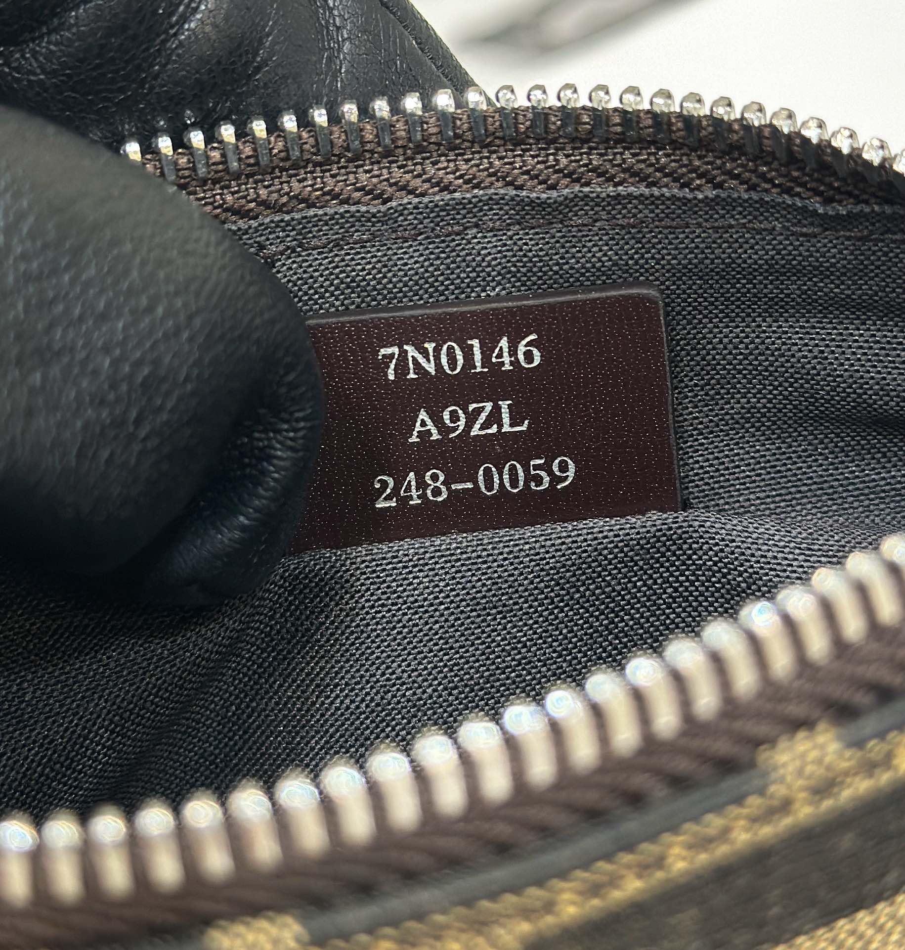 SHOULDER BAG 19 WITH FF MOTIF IN BROWN JACQUARD FABRIC mysite