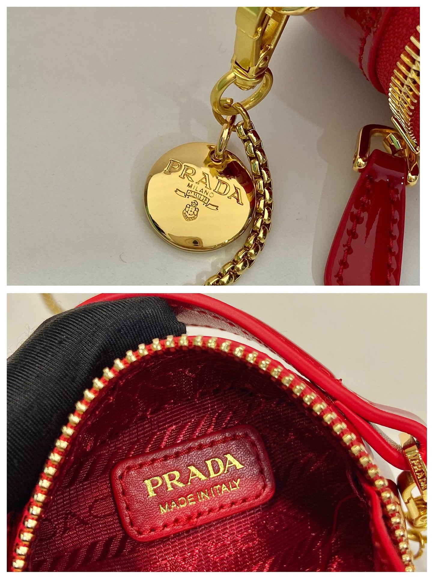 MINI ROUND BAG 8 IN RED GLOSSY CALFSKIN GOLD HARDWARE mysite