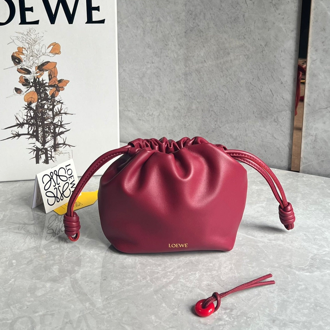 Flamenco Cluth Dark Burgundy Calfskin mysite