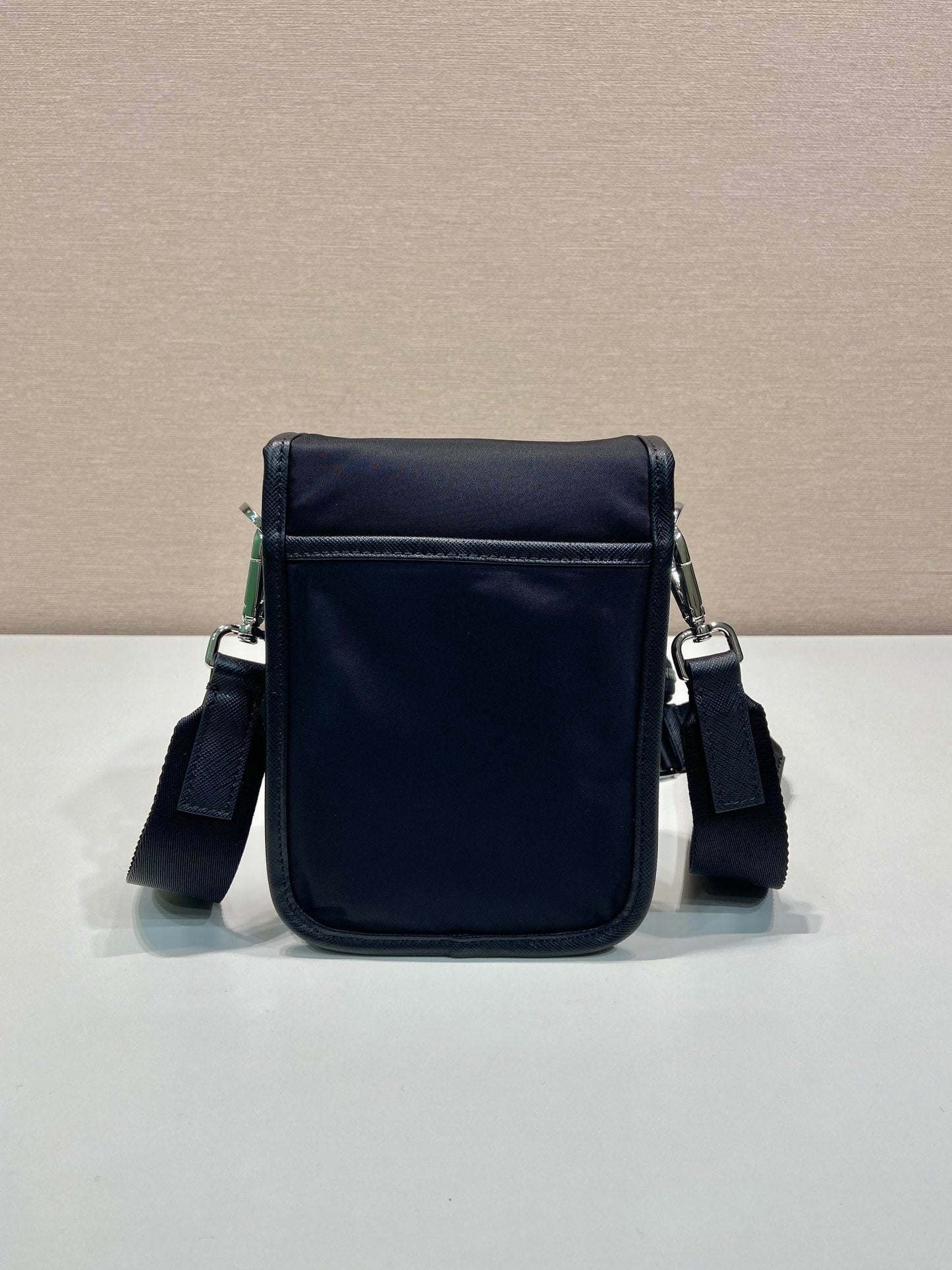 PHONE BAG 19 IN BLACK RE-NYLON AND SAFFIANO LEATHER TRIM mysite
