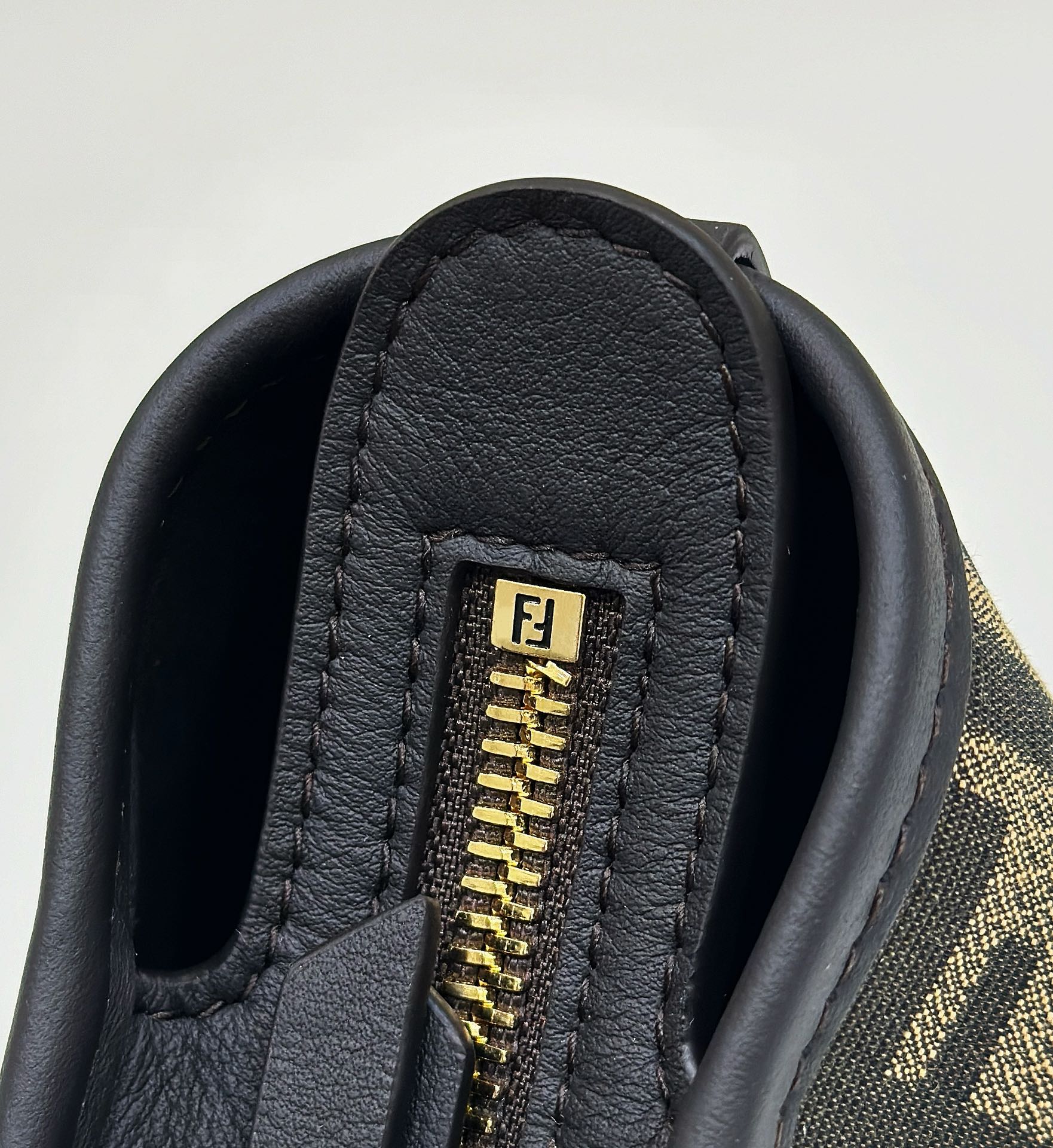 MINI ROLL BAG 15 BLACK MIX BROWN FF JACQUARD FABRIC mysite