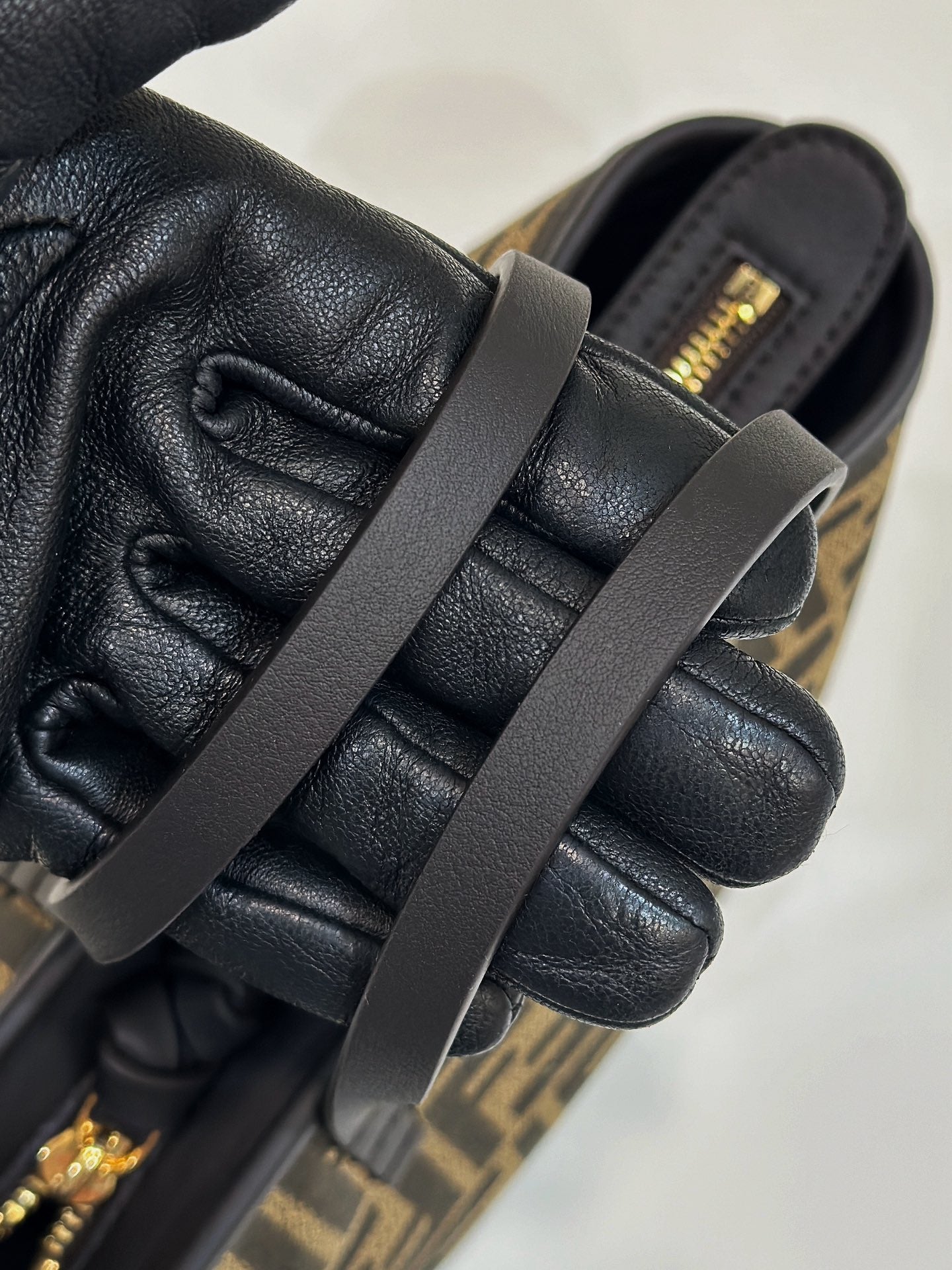 MINI ROLL BAG 15 BLACK MIX BROWN FF JACQUARD FABRIC mysite